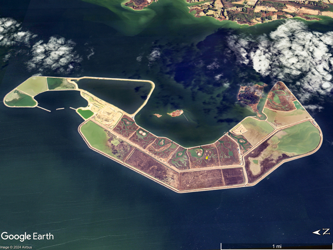 Google Earth aerial image of Poplar Island